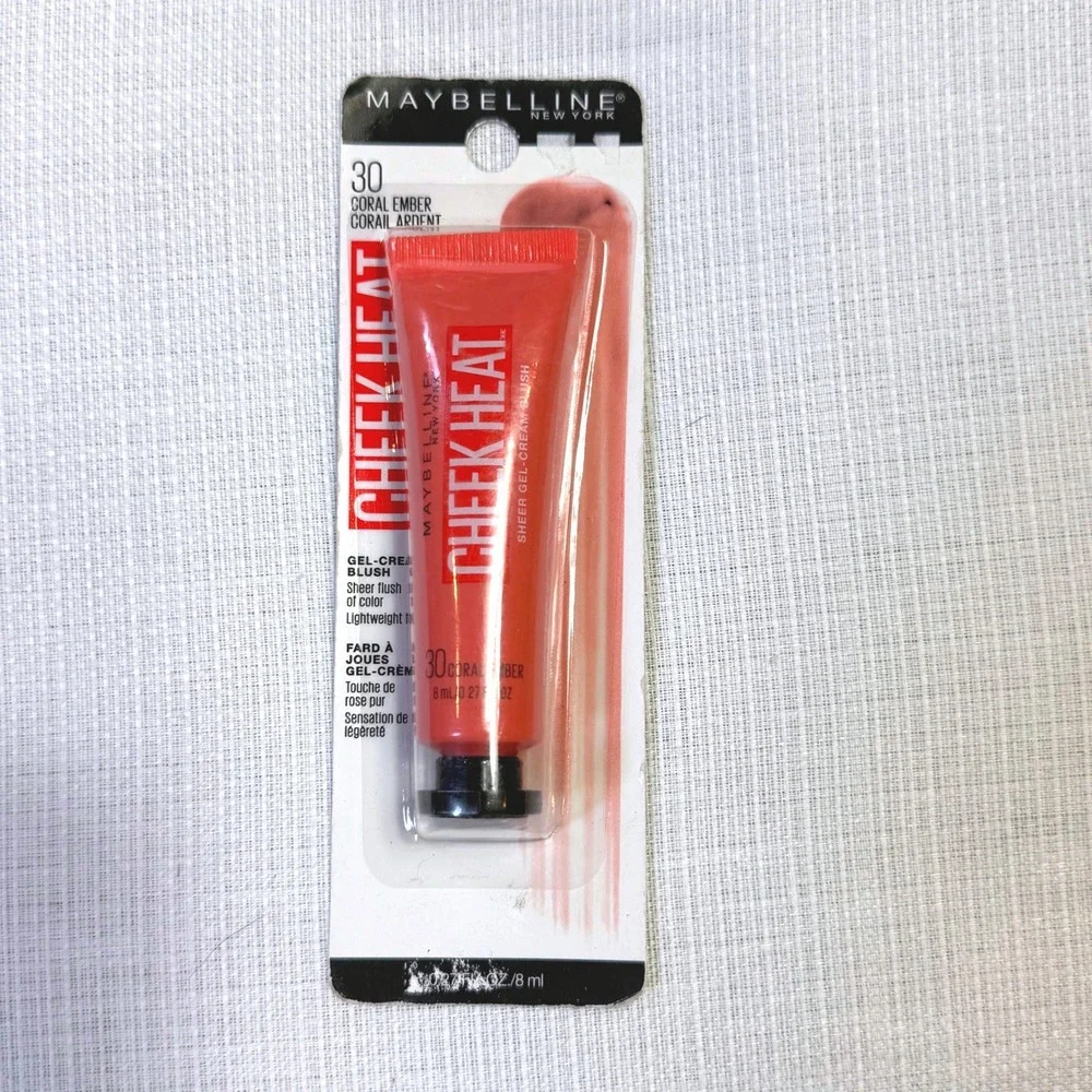 Maybelline Cheek Heat Gel Cream Blush Coral Ember 30 Dewy Finish Lightweight